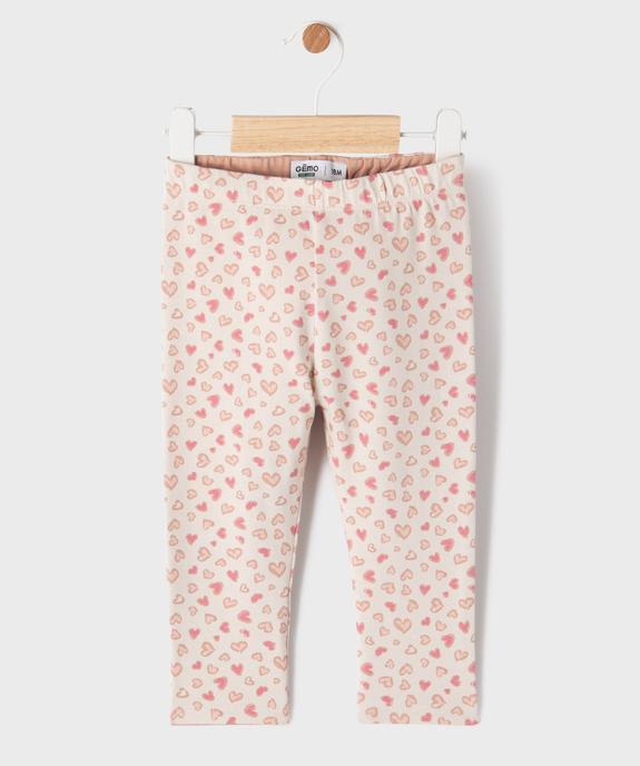 Legging réversible uni et imprimé bébé fille vue1 - GEMO 4G BEBE - GEMO