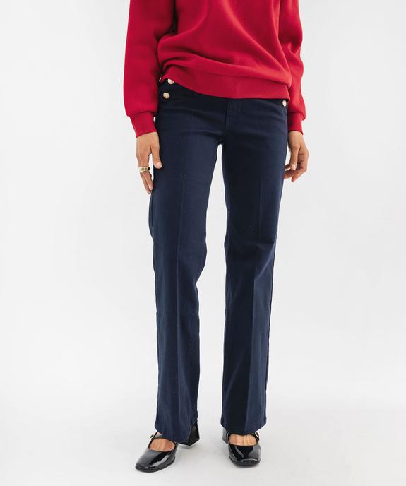 Pantalon à pont coupe flare femme - LuluCastagnette vue1 - LULUCASTAGNETTE - GEMO