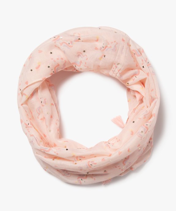 Foulard snood avec motifs licornes et étoiles scintillantes fille vue1 - GEMO 4G FILLE - GEMO
