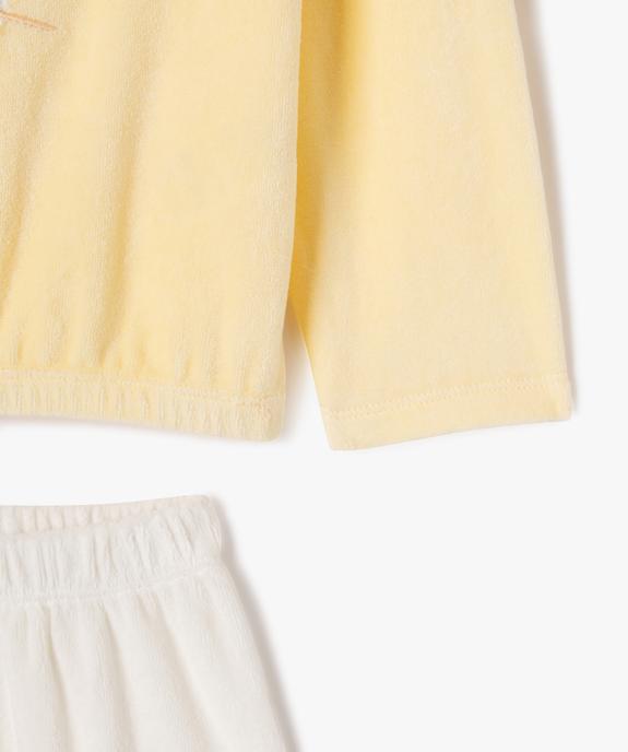 Pyjama en velours avec motif lapin fille vue3 - GEMO (ENFANT) - GEMO