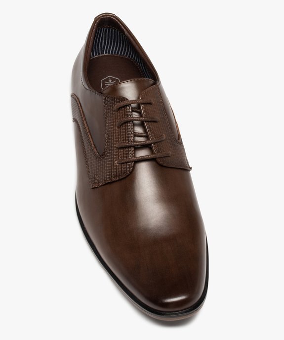 Derbies homme unis à détails graphiques en relief vue5 - GEMO(URBAIN) - GEMO