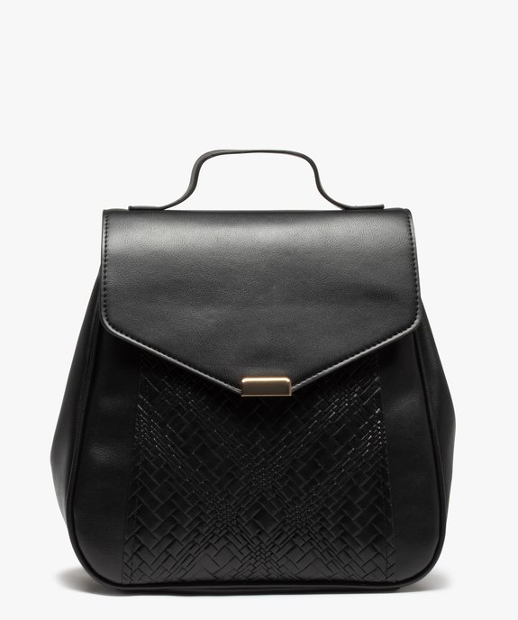 Sac à dos femme à effet tissé et volume ajustable vue1 - GEMO (ACCESS) - GEMO