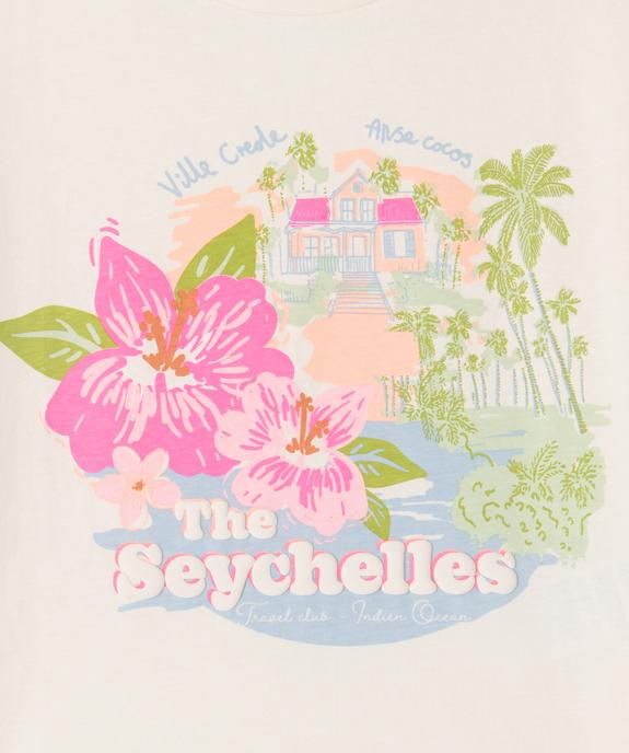 Tee-shirt manches courtes coupe oversize à motif fille vue2 - GEMO 4G FILLE - GEMO