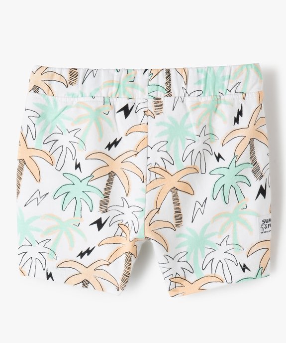 Bermuda bébé garçon en jersey imprimé palmiers à taille élastiquée vue3 - GEMO(BEBE DEBT) - GEMO