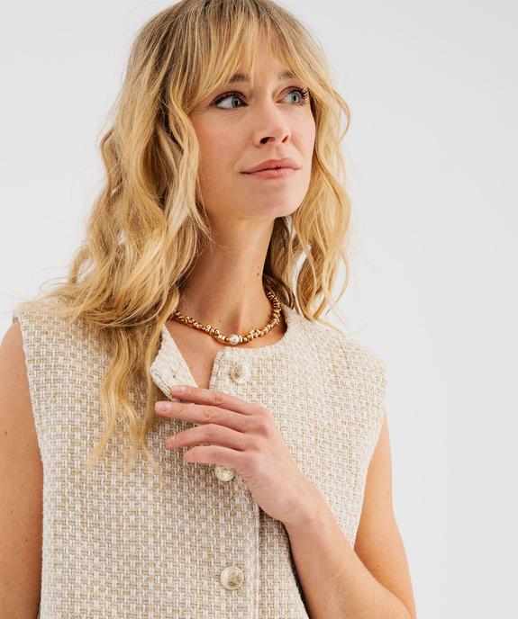 Veste sans manches en tweed brillant femme vue3 - GEMO(FEMME PAP) - GEMO