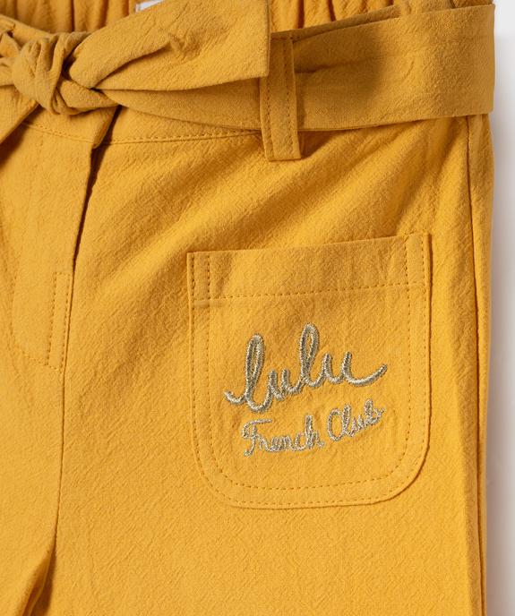 Short ample en coton avec ceinture à nouer bébé fille - LuluCastagnette vue2 - LULUCASTAGNETTE - GEMO