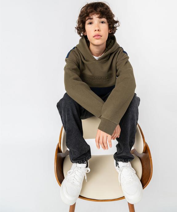 Sweat à capuche bicolore garçon vue5 - GEMO (JUNIOR) - GEMO