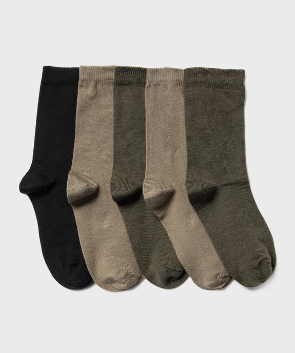 Chaussettes hautes coloris uni garçon (lot de 5)  vue1 - GEMO 4G GARCON - GEMO