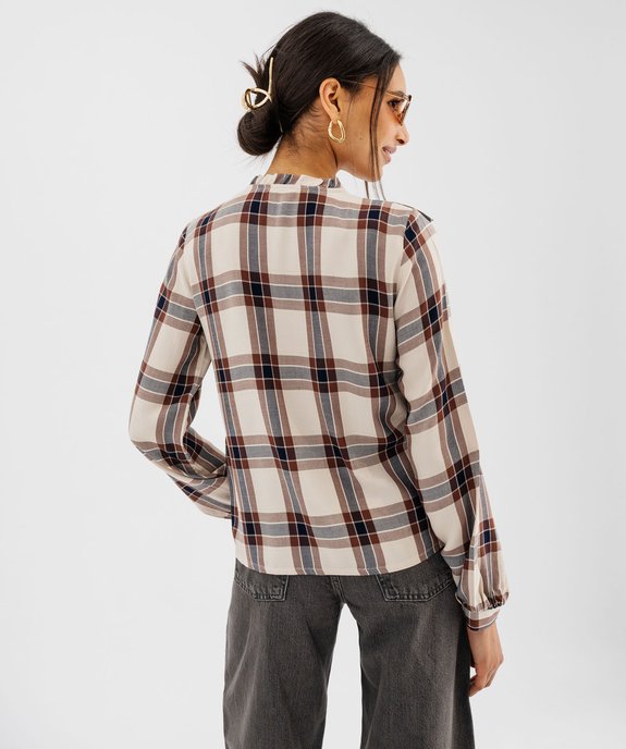Chemise manches longues à carreaux et volants femme vue3 - GEMO(FEMME PAP) - GEMO