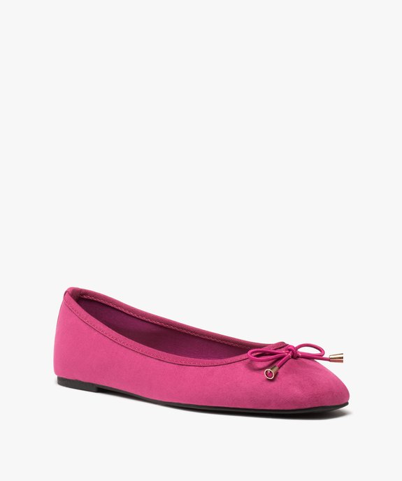 Ballerines femme classiques en suédine unie vue2 - GEMO(URBAIN) - GEMO