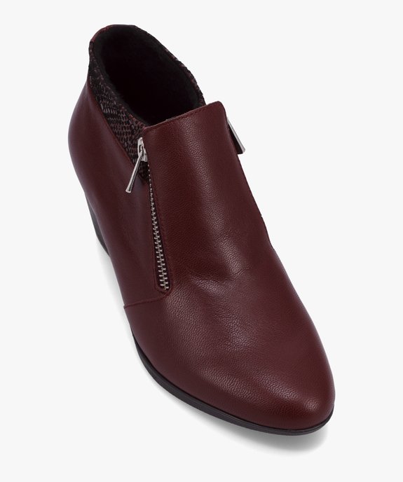 Boots confort femme unies à talon fermeture zippée vue5 - GEMO (CONFORT) - GEMO