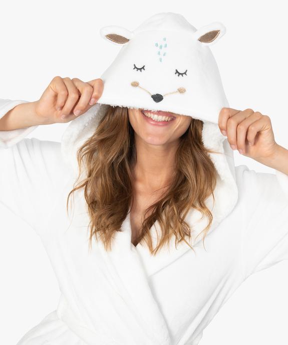 Peignoir femme avec capuche et ceinture vue2 - GEMO(HOMWR FEM) - GEMO