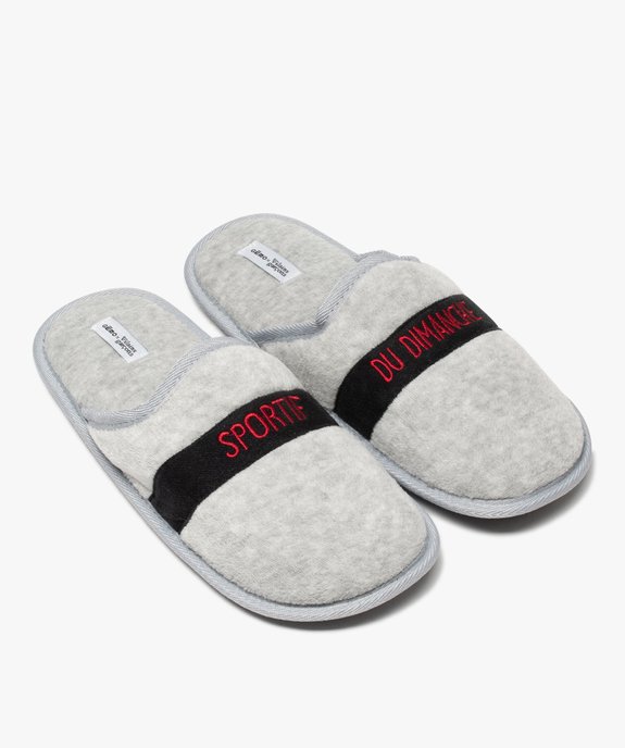 Chaussons homme mules « Sportif du dimanche » – Gemo x Les Vilains Garçons vue1 - VILAINES FILLES - GEMO