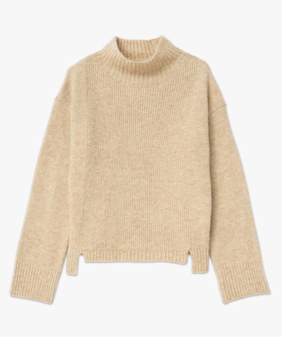 Pull en maille avec col montant femme vue4 - GEMO(FEMME PAP) - GEMO
