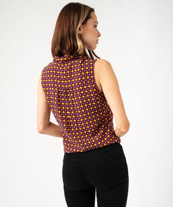 Chemise sans manches imprimée avec nœud dans le bas femme vue5 - GEMO 4G FEMME - GEMO
