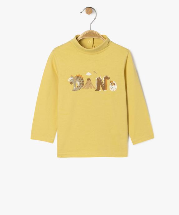 Tee-shirt manches longues et col roulé imprimé dinosaures bébé garçon vue1 - GEMO 4G BEBE - GEMO