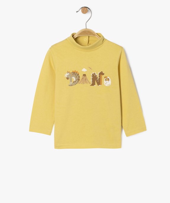Tee-shirt manches longues et col roulé imprimé dinosaures bébé garçon vue1 - GEMO 4G BEBE - GEMO