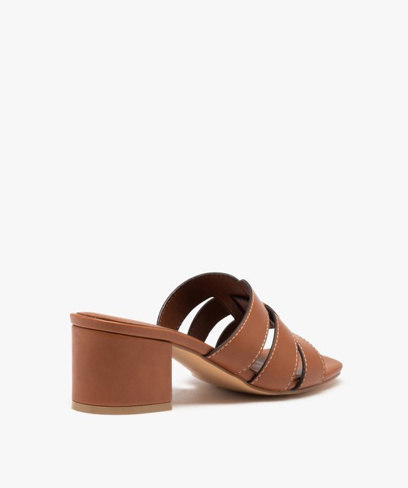 Mules femme unies à talon carré  vue4 - GEMO(URBAIN) - GEMO
