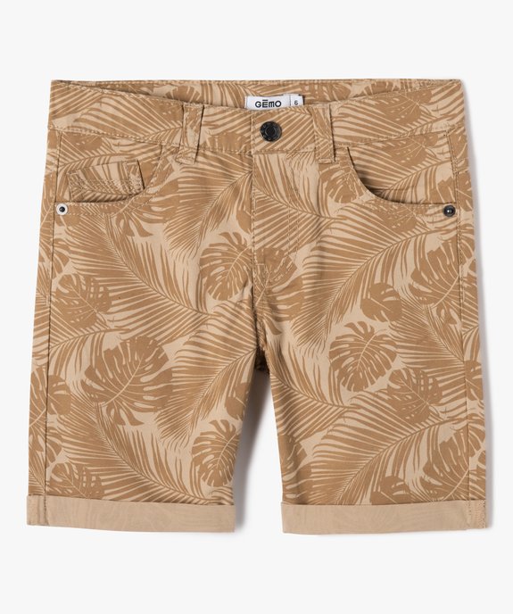 Bermuda en coton twill imprimé à revers garçon vue1 - GEMO 4G GARCON - GEMO