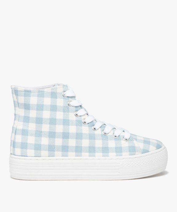 Baskets femme mid-cut en toile à semelle plateforme vue2 - GEMO 4G FEMME - GEMO