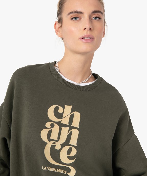 Sweat femme court avec inscription XXL vue2 - GEMO(FEMME PAP) - GEMO