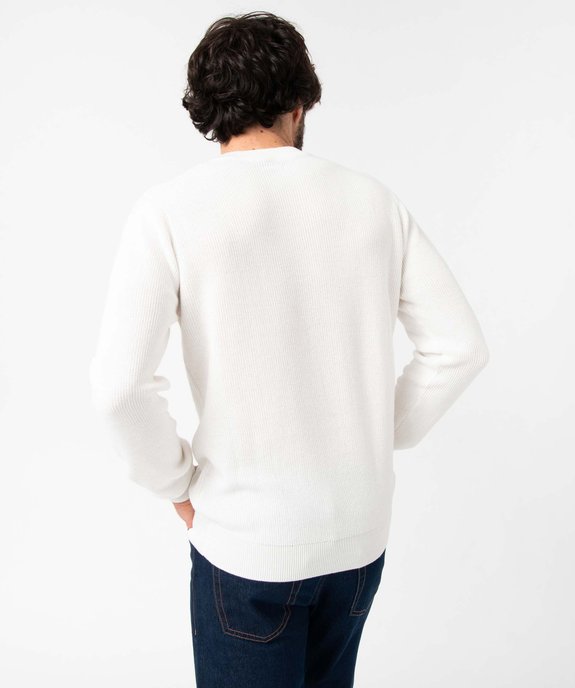 Pull homme en maille unie vue3 - GEMO (HOMME) - GEMO