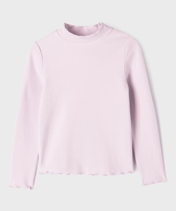 Tee-shirt manches longues chaud finitions froncées fille vue1 - GEMO (ENFANT) - GEMO