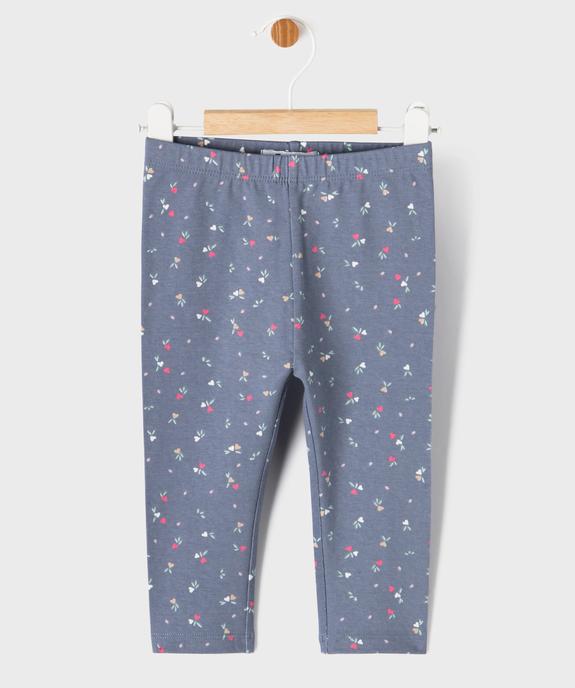 Legging long en coton stretch imprimé bébé fille vue1 - GEMO 4G BEBE - GEMO