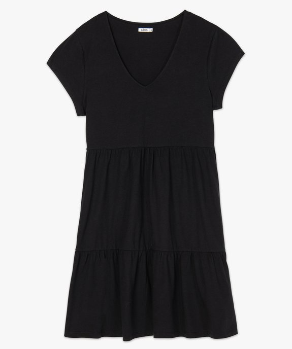 Robe femme à manches courtes en maille extensible vue4 - GEMO(FEMME PAP) - GEMO