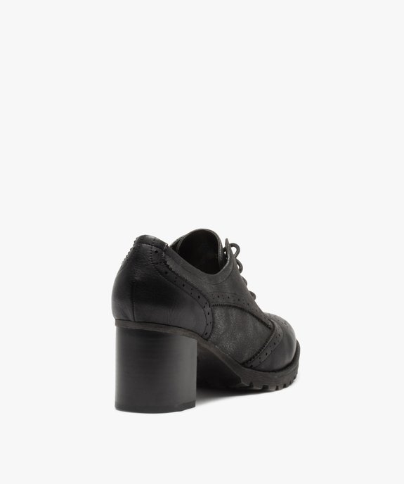 Escarpins femme à talon style derbies  vue4 - GEMO(URBAIN) - GEMO