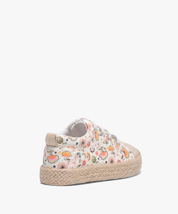 Tennis fille en toile fantaisie avec semelle en corde dessus imprimé mille fleurs vue4 - GEMO (ENFANT) - GEMO