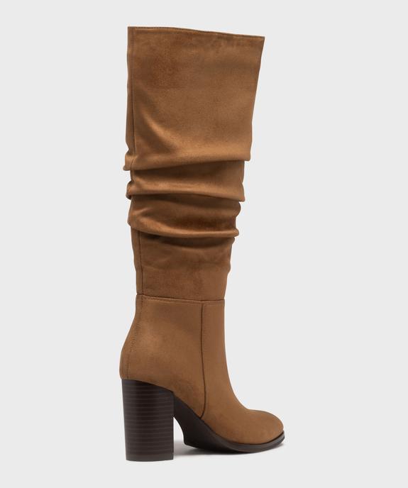 Bottes en suédine avec tige drapée femme - Follow Me vue4 - FOLLOW ME - GEMO