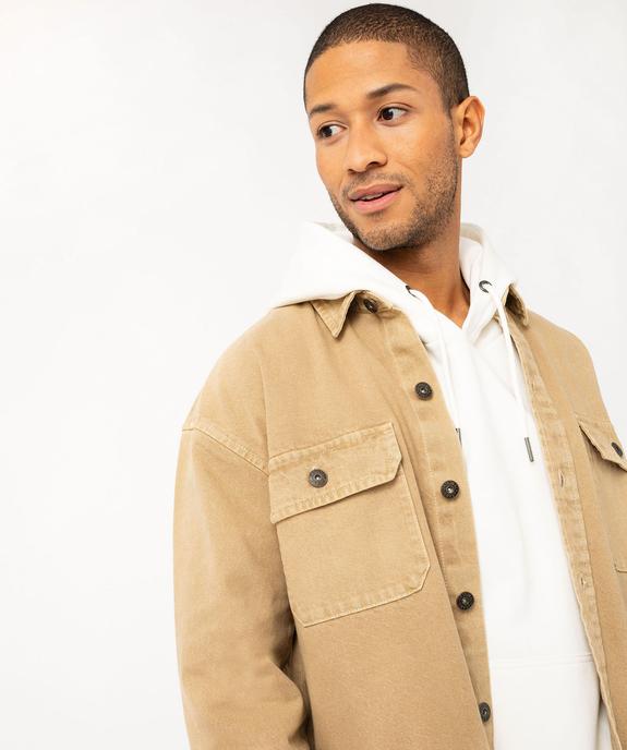 Surchemise en coton avec larges poches à rabat homme vue2 - GEMO (HOMME) - GEMO
