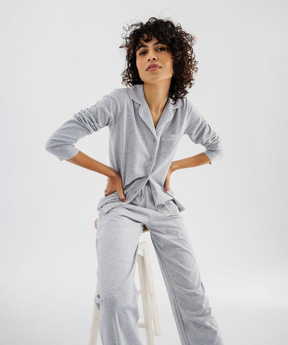 Pyjama deux pièces femme : chemise et pantalon vue5 - GEMO 4G FEMME - GEMO