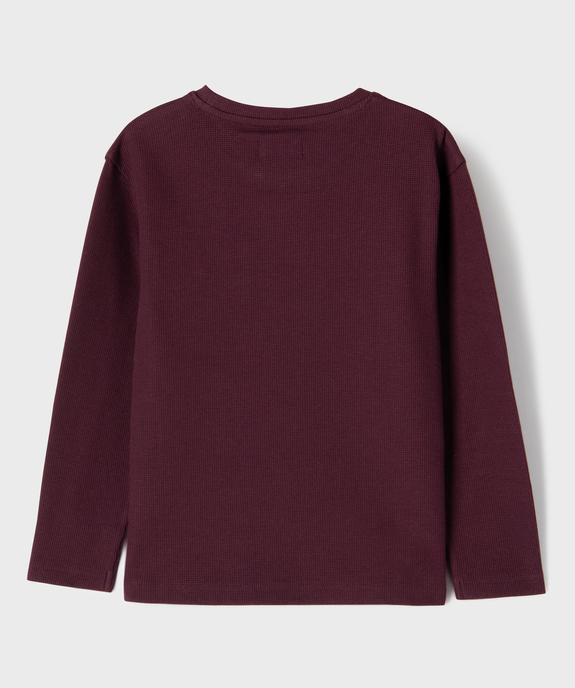 Tee-shirt manches longues en maille nid d’abeille garçon - GEMO 4G GARCON Tee-shirt manches longues en maille nid d’abeille garçon vue3 - GEMO 4G GARCON - GEMO