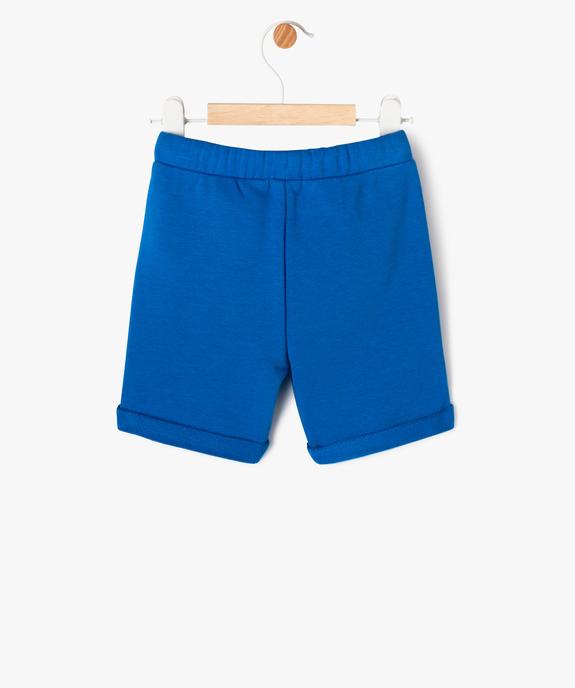 Bermuda en molleton bébé garçon vue3 - GEMO 4G BEBE - GEMO