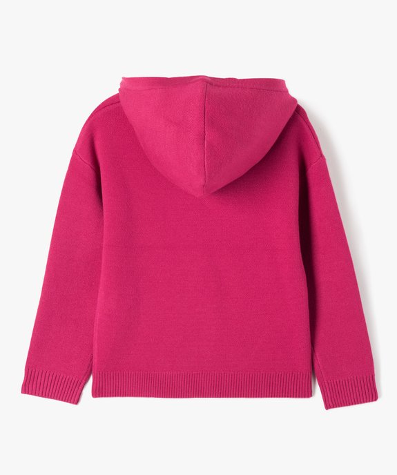 Pull fille à capuche avec rayures pailletées vue3 - GEMO (ENFANT) - GEMO