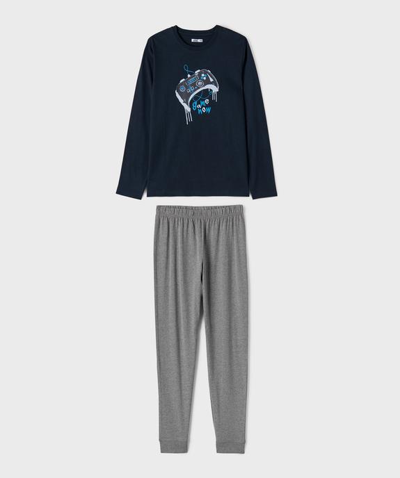 Pyjama en coton bicolore avec motif manette de jeu garçon vue1 - GEMO 4G GARCON - GEMO