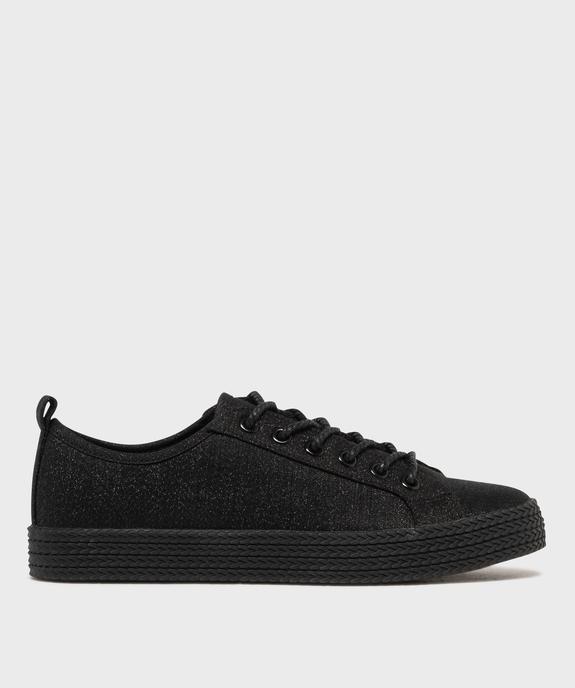 Baskets en toile à lacets avec épaisse semelle femme vue1 - FOLLOW ME G4G - GEMO