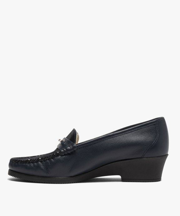 Mocassins femme confort dessus cuir verni vue3 - GEMO (CONFORT) - GEMO