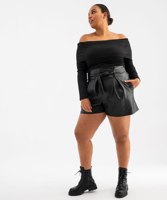 Tee-shirt manches longues col Bardot épaules dénudées femme grande taille - GEMO (G TAILLE) Tee-shirt manches longues col Bardot épaules dénudées femme grande taille vue7 - GEMO (G TAILLE) - GEMO