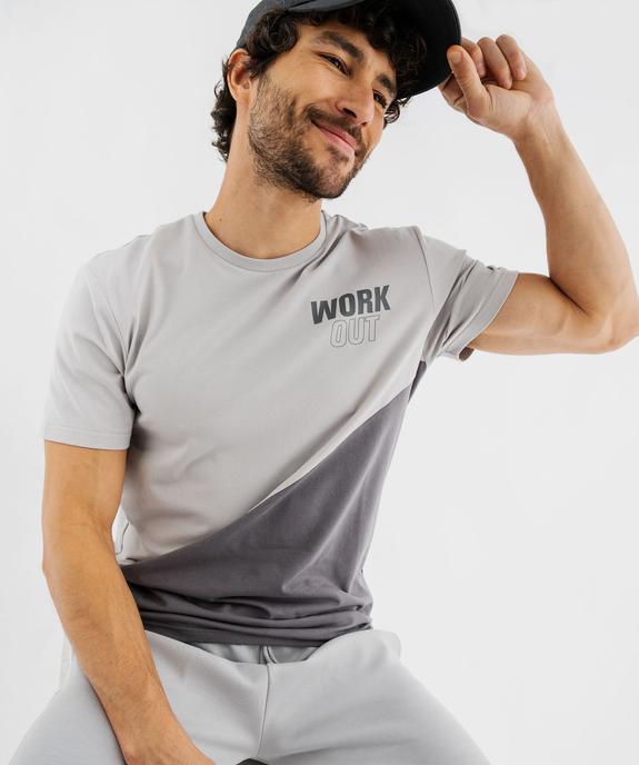 Tee-shirt à manches courtes bicolore homme vue1 - GEMO (HOMME) - GEMO