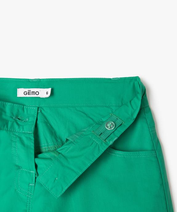 Short fille en toile de coton fin uni vue2 - GEMO (ENFANT) - GEMO