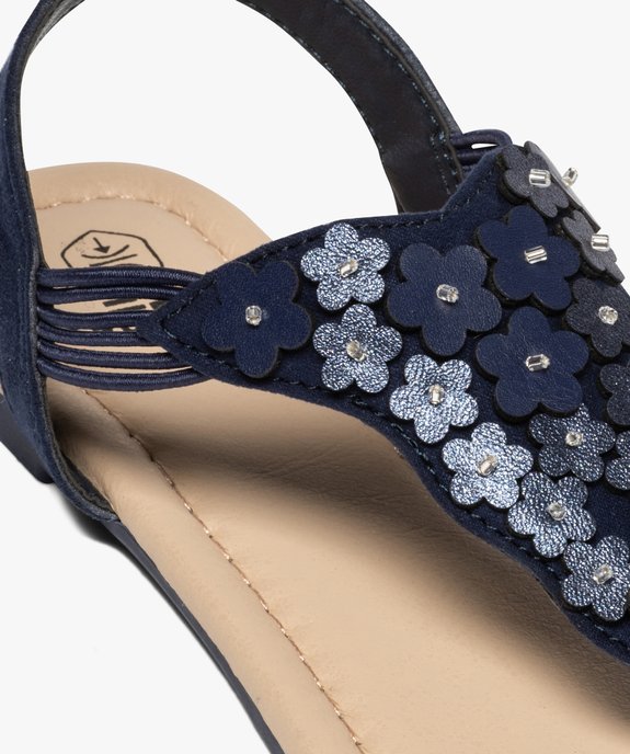 Sandales fille fleuries à entre-doigts et brides élastiques vue6 - GEMO (ENFANT) - GEMO