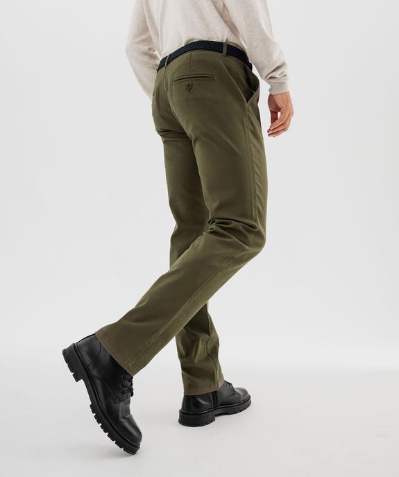 Pantalon chino en coton stretch avec ceinture tressée homme vue4 - GEMO 4G HOMME - GEMO