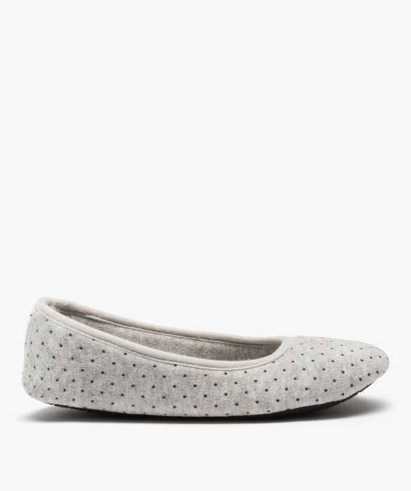 Chaussons femme ballerines souples en velours ras vue1 - GEMO(HOMWR FEM) - GEMO