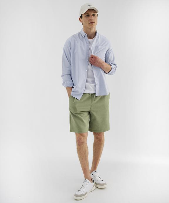 Bermuda en maille French Terry avec taille ajustable homme vue4 - GEMO 4G HOMME - GEMO