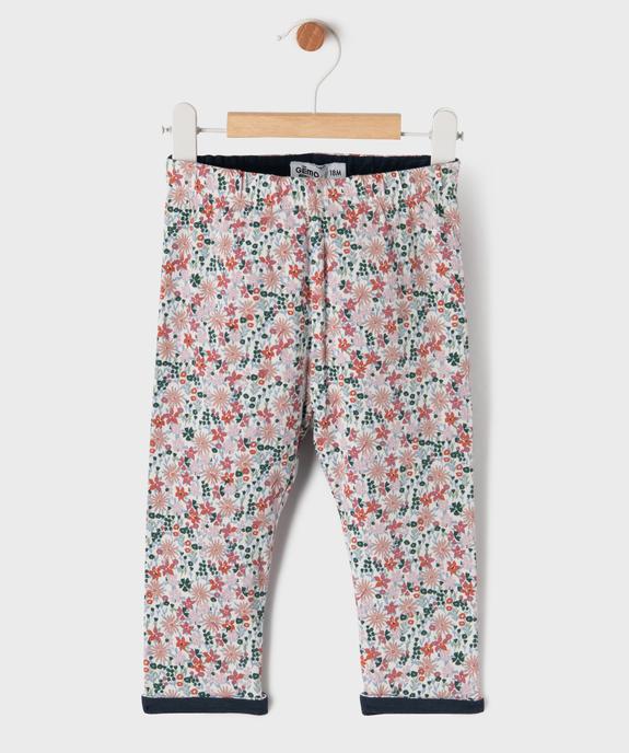 Legging réversible uni et imprimé bébé fille vue1 - GEMO 4G BEBE - GEMO