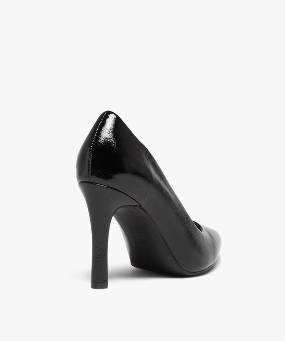 Escarpins femme vernis à talon aiguille et bout pointu vue4 - GEMO(URBAIN) - GEMO