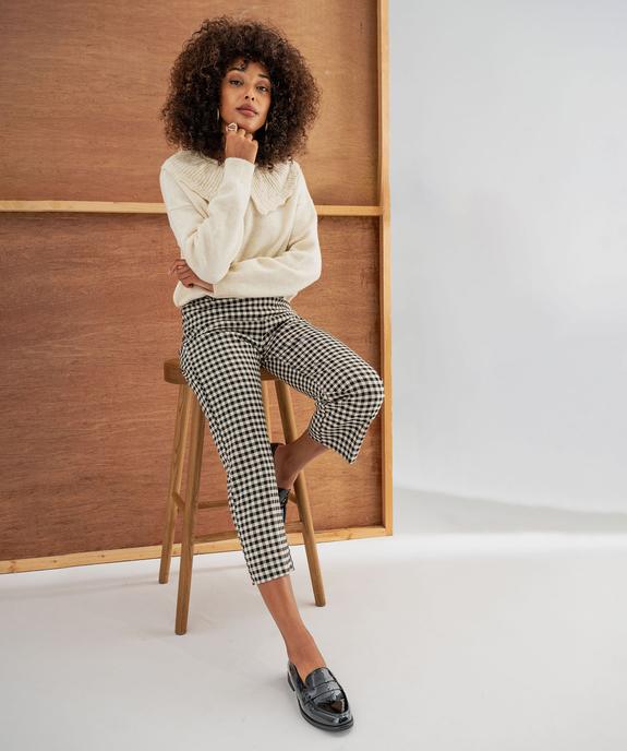 Pantalon à carreaux 7/8e femme - GEMO(FEMME PAP) Pantalon à carreaux 7/8e femme vue4 - GEMO(FEMME PAP) - GEMO